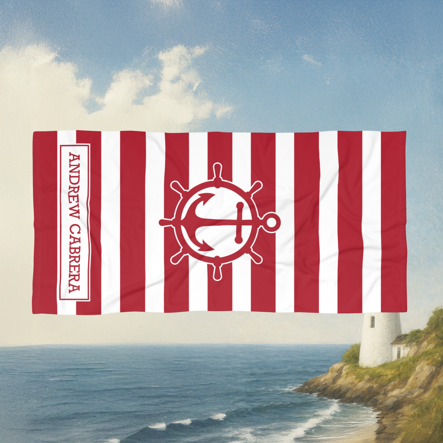 Striped Anchor Towel