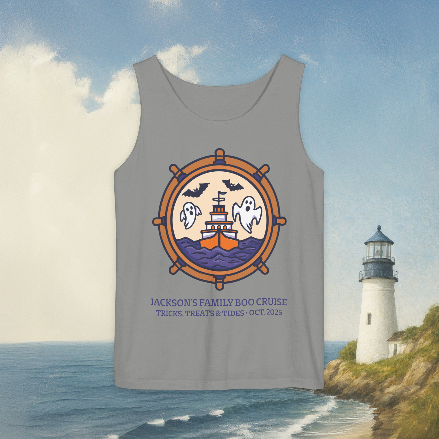 Boat Wheel Ghost Tank Top