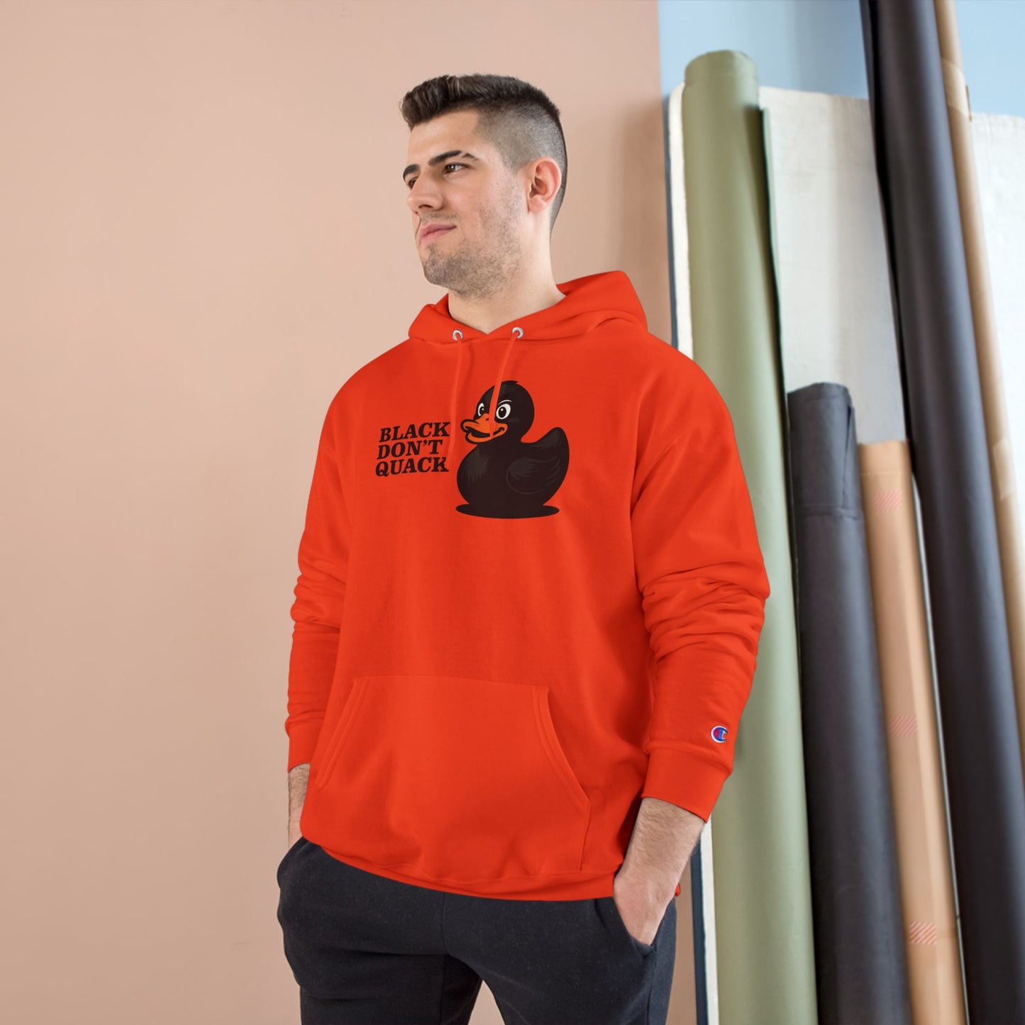 “Black Don’t Quack” Champion Hoodie – Billy D. Washington x High Seas Supply Co.