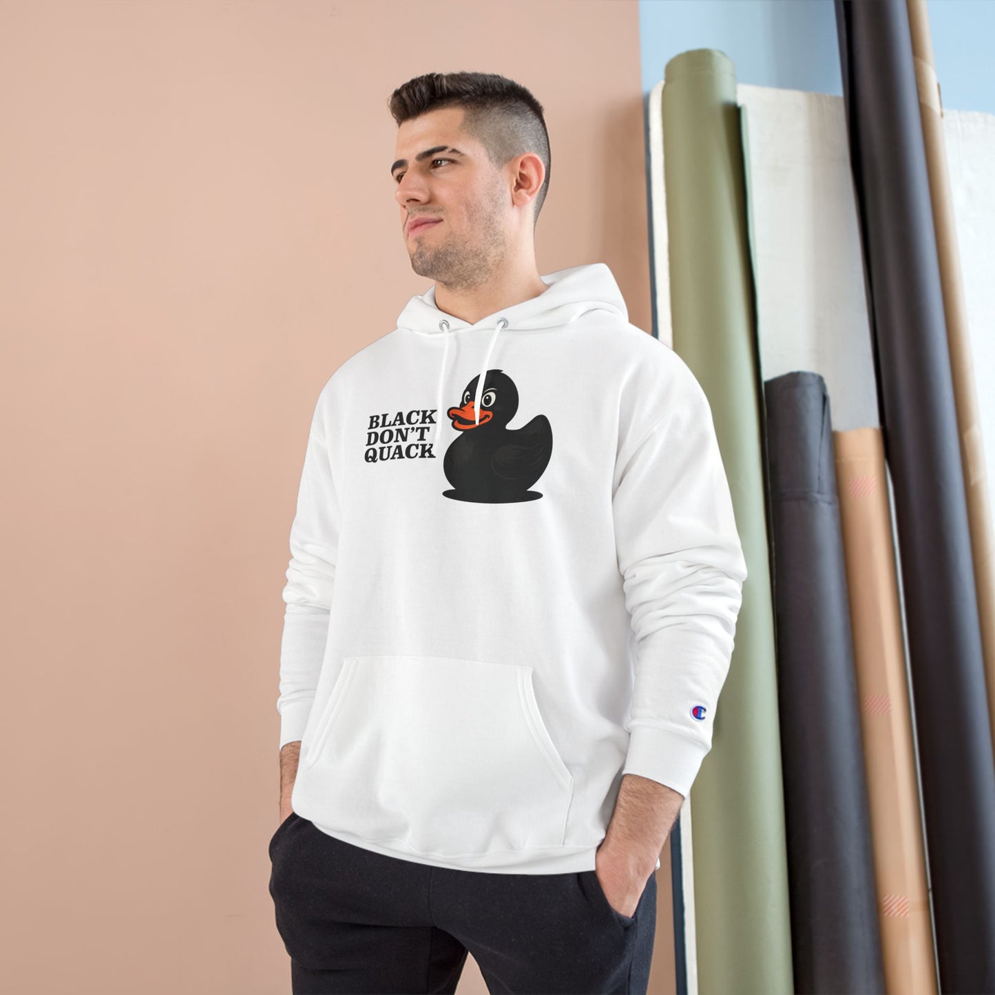 “Black Don’t Quack” Champion Hoodie – Billy D. Washington x High Seas Supply Co.