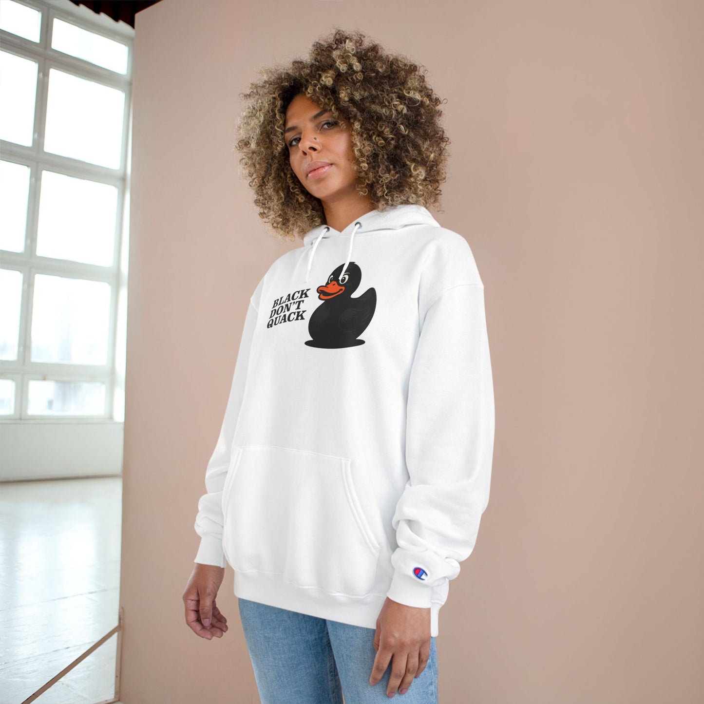 “Black Don’t Quack” Champion Hoodie – Billy D. Washington x High Seas Supply Co.