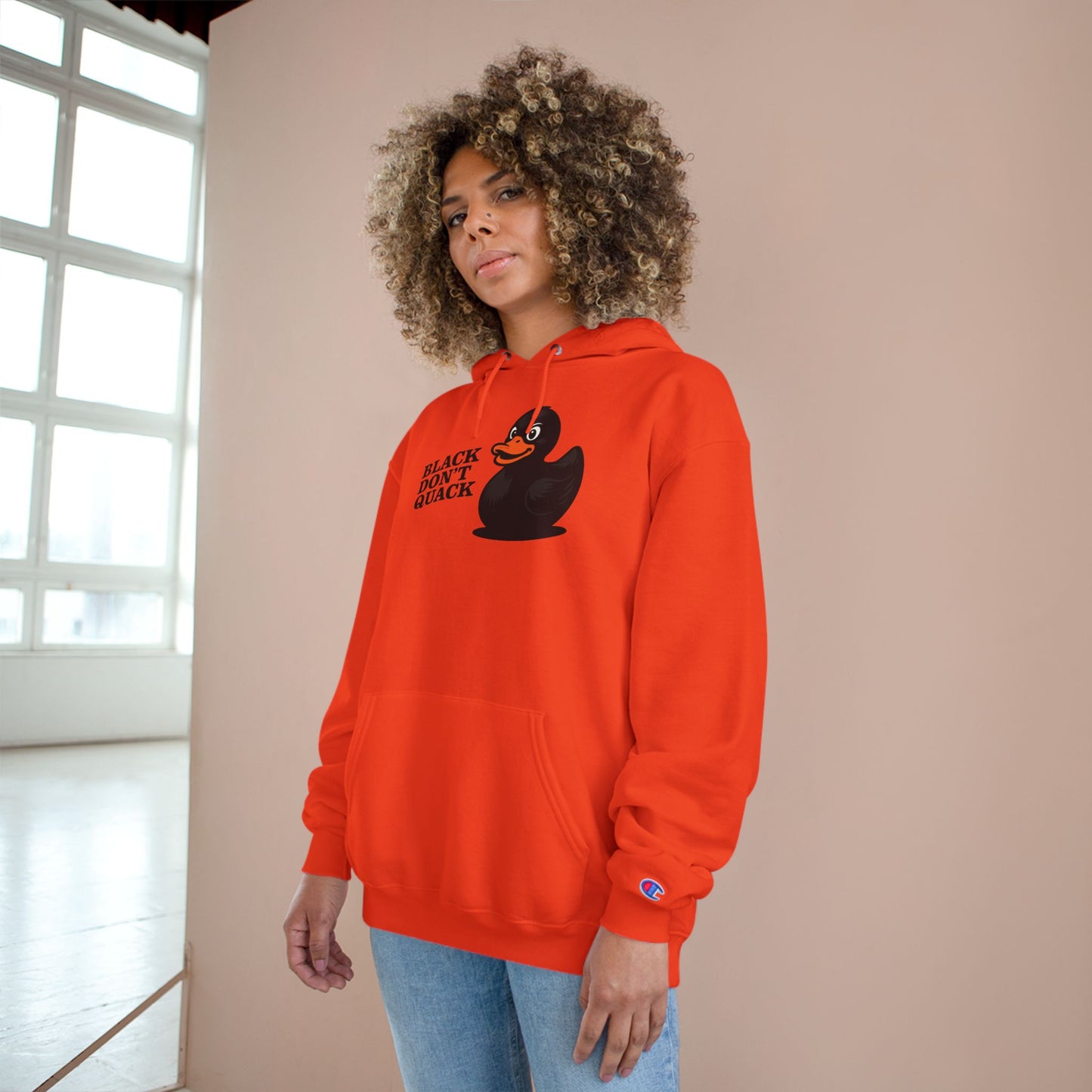 “Black Don’t Quack” Champion Hoodie – Billy D. Washington x High Seas Supply Co.