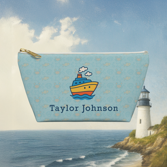 Cruise Ship Pattern Accessory Pouch