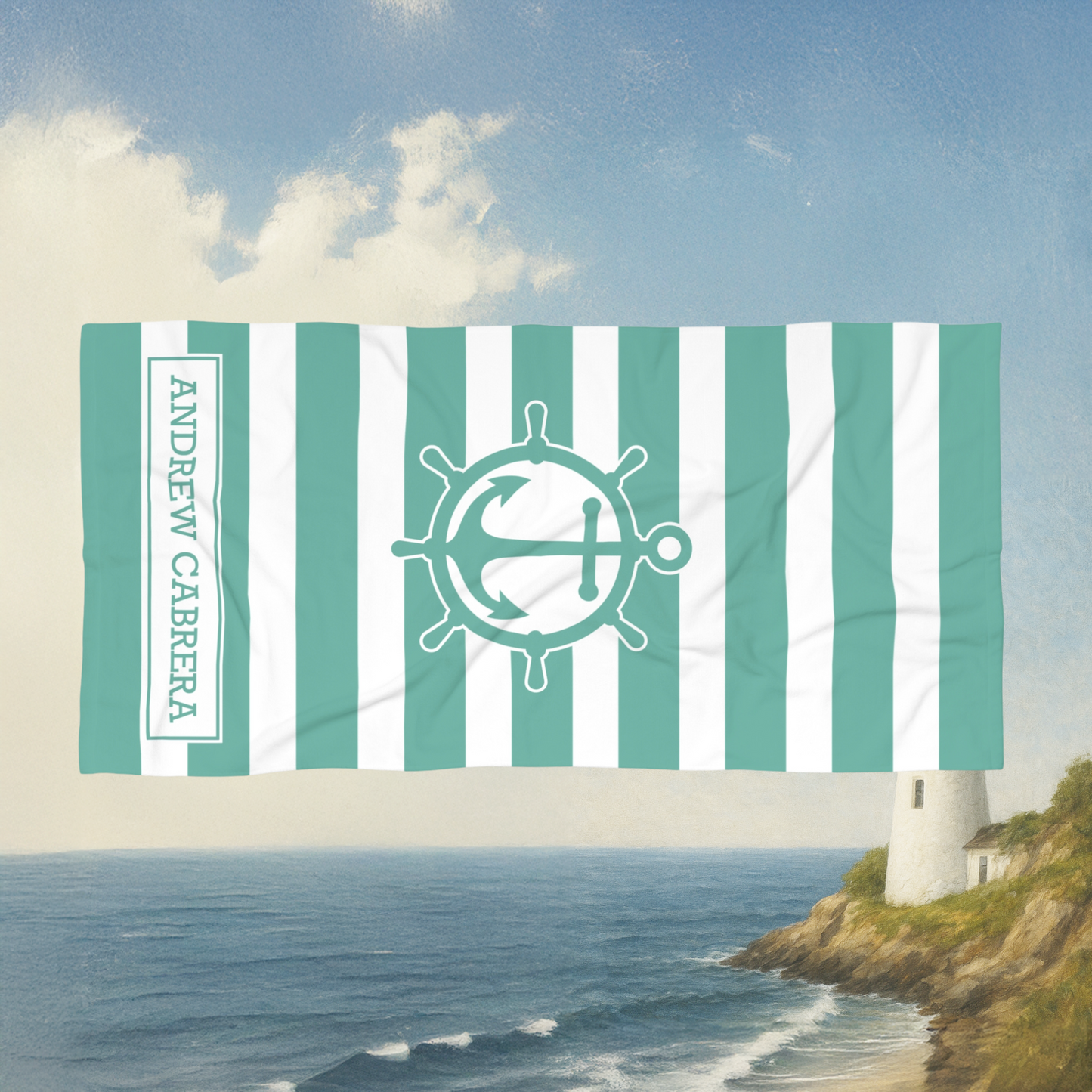 Striped Anchor Towel