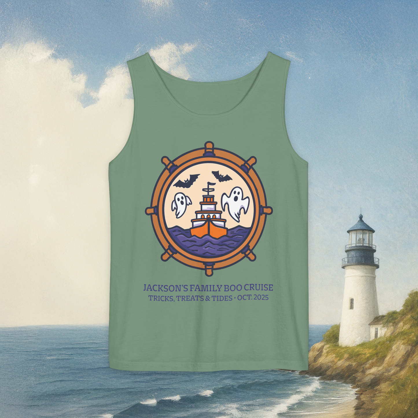 Boat Wheel Ghost Tank Top