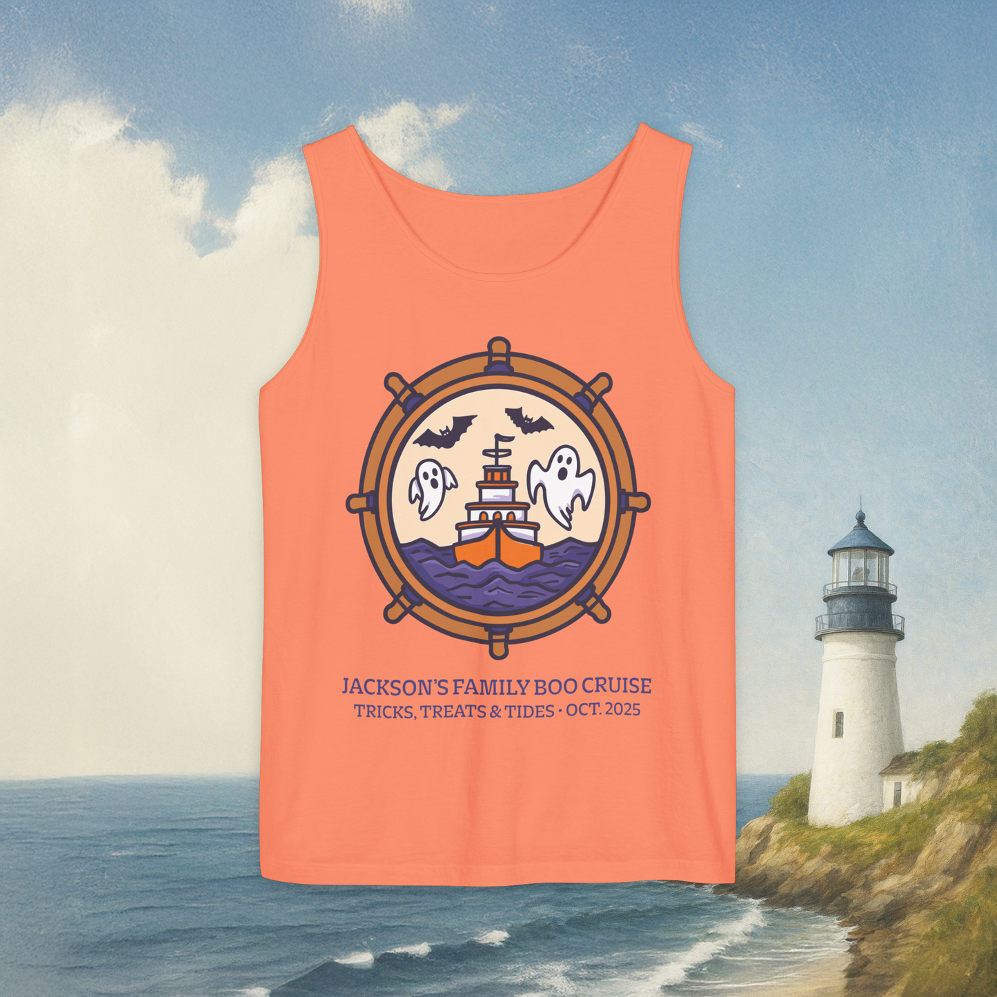 Boat Wheel Ghost Tank Top