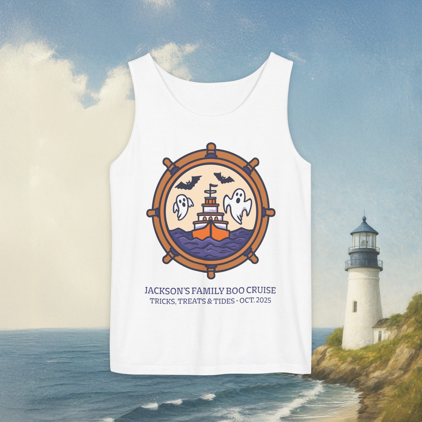 Boat Wheel Ghost Tank Top