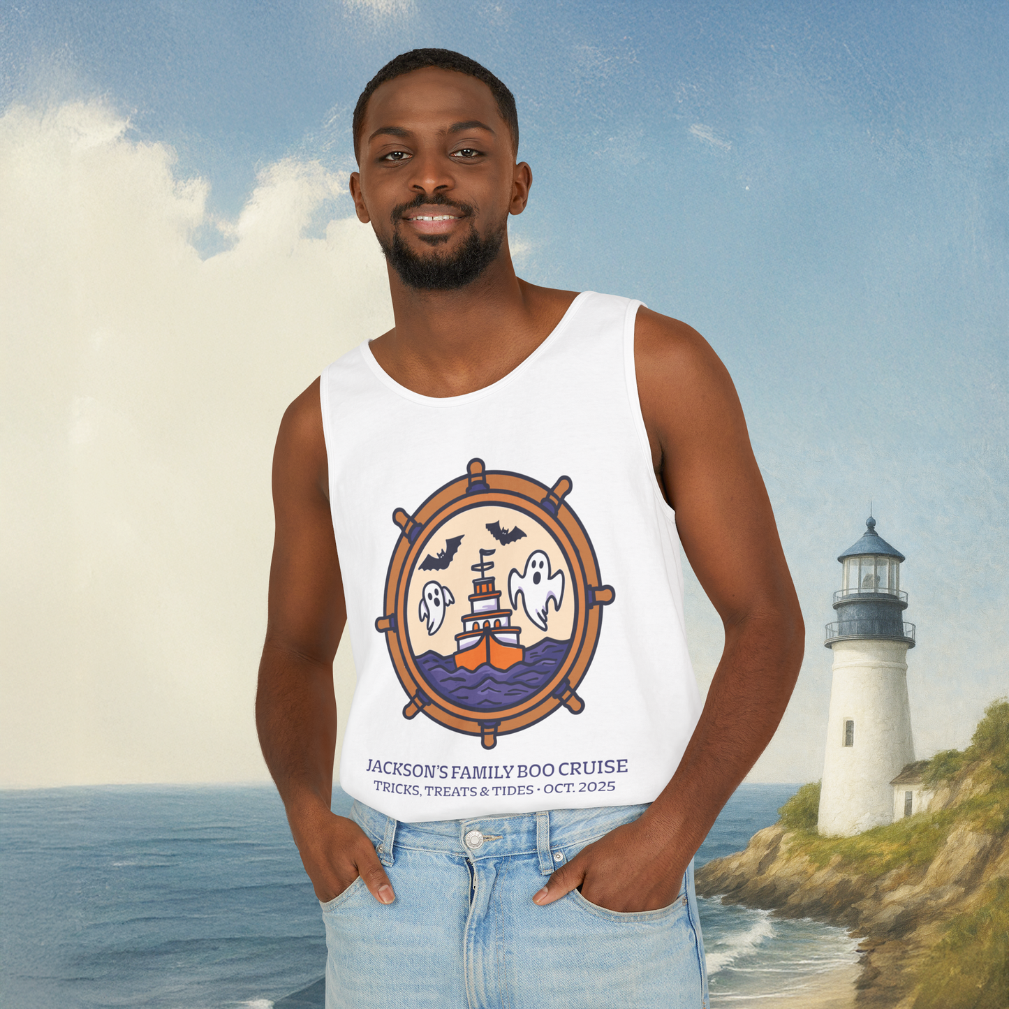 Boat Wheel Ghost Tank Top