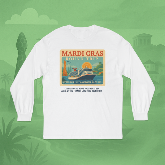 Mardi Gras Transatlantic Longsleeve Tee – Roundtrip (Sep 13–27 & Oct 16–30, 2025)