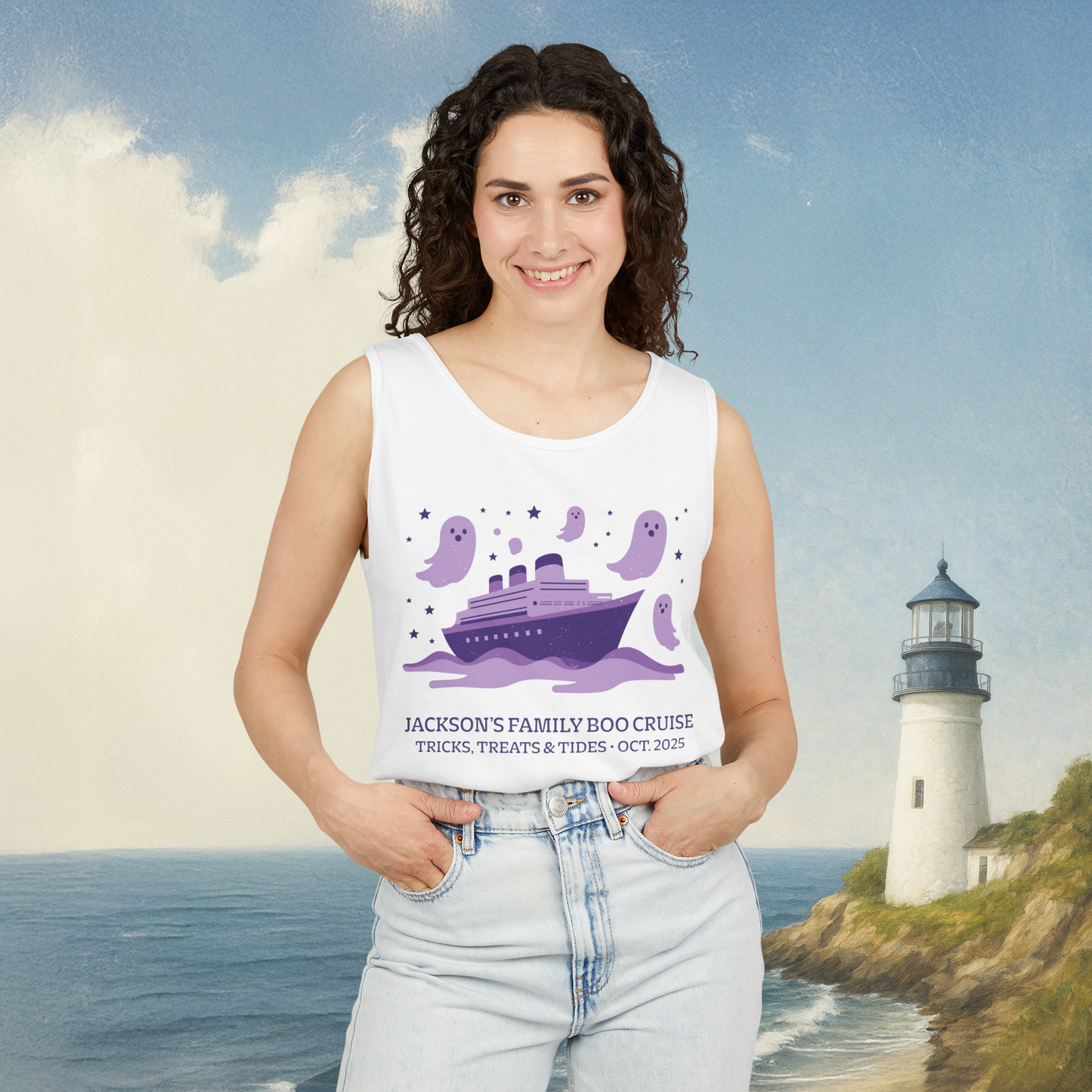 Purple Ghost Tank Top
