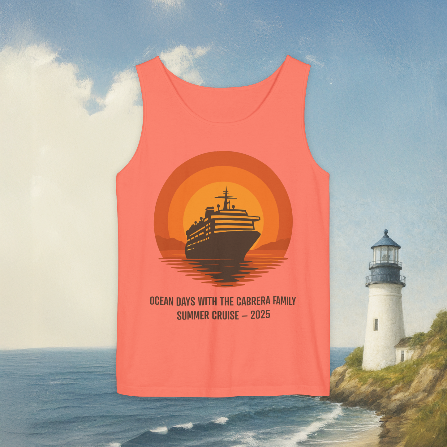 Sunset Boat Tank Top