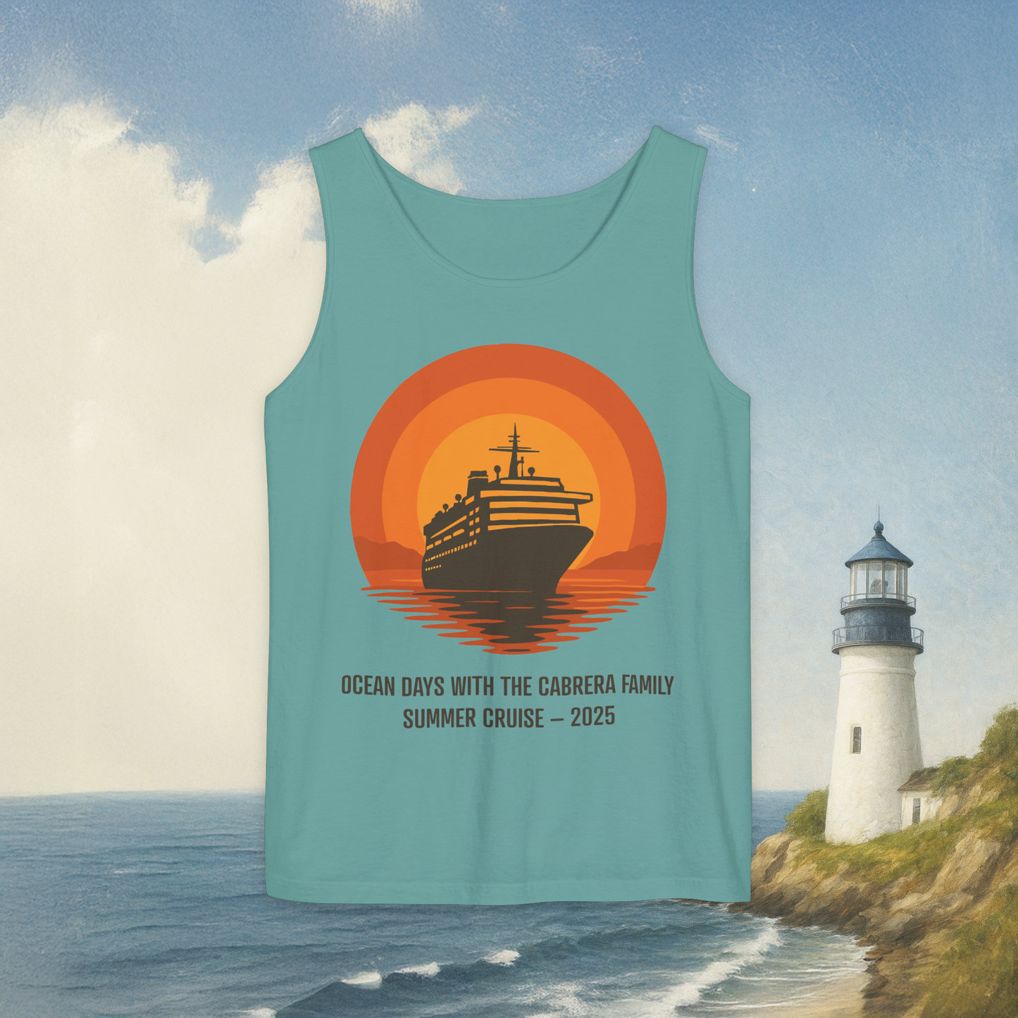 Sunset Boat Tank Top
