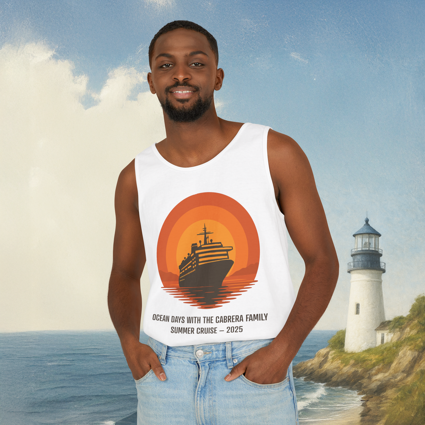 Sunset Boat Tank Top