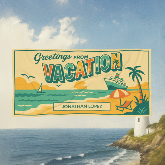 Greetings From Vacation Beach Towel